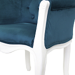 Кресло низкое в стиле прованс Louis French Armchair white and blue velour варинант исполнения - 4 | Loft Concept в Липецке