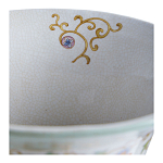 Ваза высокая из фарфора на бронзовом основании Turquoise Blooming Garden варинант исполнения - 4 | Loft Concept в Липецке