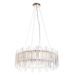 Люстра подвесная круглая с прозрачными хрустальными трубками и золотистым каркасом Диаметр 60 см Hexagon Tube Light варинант исполнения - 1 | Loft Concept в Липецке