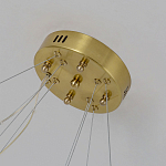 Люстра подвесная двухъярусная с золотистымыми кольцами и прозрачными стеклянными элементами Ring Horizontal варинант исполнения - 2 | Loft Concept в Липецке