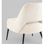 Кресло лаунж Бостон велюр рельефный молочный на черных ножках варинант исполнения - 3 | Loft Concept в Липецке