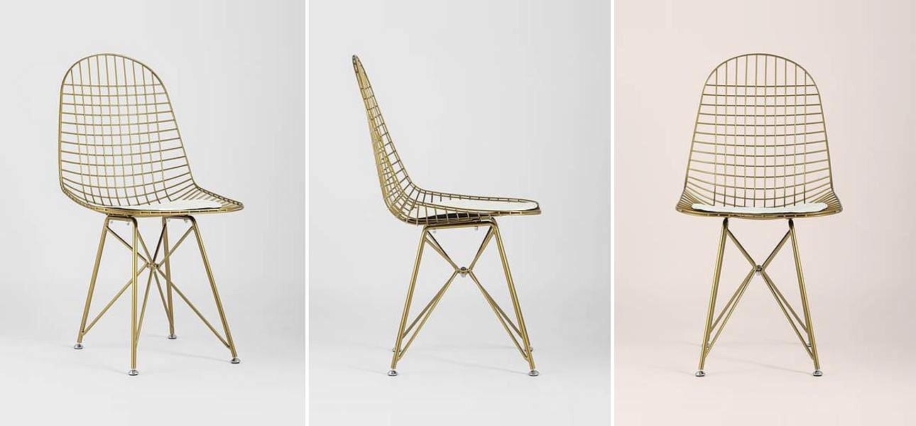 Стул Bertoia S Chair Золотой Металл Стул Bertoia S Chair Золотой Металл - Loft-Concept в Липецке