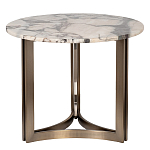 Столик журнальный с круглой мраморной столешницей Unique Stone Design варинант исполнения - 1 | Loft Concept в Липецке