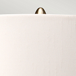 Настольная лампа с шарообразным прозрачным основанием из цветного переработанного стекла и белым цилиндрическим абажуром Elstead Lighting варинант исполнения - 3 | Loft Concept в Липецке