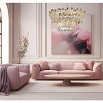 Люстра круглая с декоративными элементами в виде крупных хрустальных цветов Palace Gardens варинант исполнения - 6 | Loft Concept в Липецке