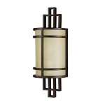 Бра бронзового цвета с полукруглым матовым стеклянным плафоном в геометрическом каркасе Feiss варинант исполнения - 1 | Loft Concept в Липецке