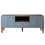 ТВ-тумба серая из массива бука с 2-мя дверками и ящиком Wenge Light варинант исполнения - 2 | Loft Concept в Липецке