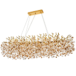 Линейная люстра с хрустальными подвесками Fairytree Gold Crystal Linear Chandelier 14 варинант исполнения - 1 | Loft Concept в Липецке