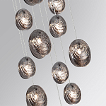 Люстра каскадная с 11-ю круглыми плафонами из рельефного стекла Disc Light варинант исполнения - 5 | Loft Concept в Липецке