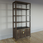 Стеллаж со стеклянными полками Elsa Dreams Walnut варинант исполнения - 2 | Loft Concept в Липецке