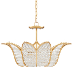 Люстра в форме тюльпана с лепестками из прозрачных стеклянных бусин Hanging Flowers варинант исполнения - 4 | Loft Concept в Липецке