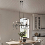 Люстра подвесная с 8-ю лампами и стеклянными круглыми подвесками Currey & Company варинант исполнения - 4 | Loft Concept в Липецке