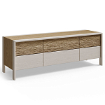 ТВ тумба 2 двери и 2 ящика с подсветкой на рельефном фасаде Warm Industrial варинант исполнения - 4 | Loft Concept в Липецке