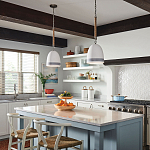 Подвесной светильник белый колоколообразный с декоративной обмоткой из веревки Hinkley варинант исполнения - 6 | Loft Concept в Липецке