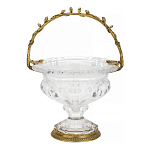 Чаша из прозрачного стекла на ножке с бронзовой ручкой в виде ветки Eden Garden варинант исполнения - 1 | Loft Concept в Липецке