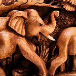 Панно из дерева слоны Panel With Animals варинант исполнения - 3 | Loft Concept в Липецке