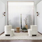 Приставной стол с отделкой из джута Juti D35 см варинант исполнения - 6 | Loft Concept в Липецке