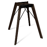 Стол обеденный с серой овальной столешницей из керамики на четырех деревянных ножках Gray Ceramics варинант исполнения - 5 | Loft Concept в Липецке