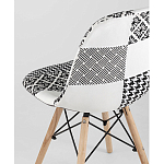 Пластиковый стул на ножках из массива бука Eames Черно-Белый Пэчворк варинант исполнения - 3 | Loft Concept в Липецке