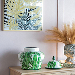 Ваза с зелёными листьями и крышкой Vase Green Leaves варинант исполнения - 4 | Loft Concept в Липецке