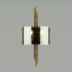 Бра с изогнутым плафоном на бронзовом основании с вертикальным декором из металлических трубок Sohne варинант исполнения - 3 | Loft Concept в Липецке