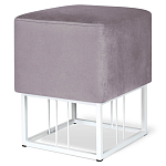 Пуф квадратный фиолетовый велюр на белом металлическом основании Celeste Purple варинант исполнения - 1 | Loft Concept в Липецке