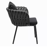 Стул мягкий с декором в виде плетеных лент на спинке и подлокотниках Semicircular Chair Decorated with Ribbons варинант исполнения - 9 | Loft Concept в Липецке