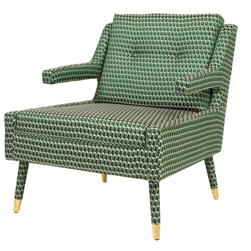 BALHAM CHAIR кресло Зеленый Золотой BALHAM CHAIR кресло Зеленый Золотой в Липецке | Loft Concept