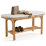 Скамья из ротанга с подушкой Manlio Rattan Bench варинант исполнения - 3 | Loft Concept в Липецке