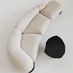 Диван Cannes трехместный с обивкой букле молочного цвета варинант исполнения - 1 | Loft Concept в Липецке