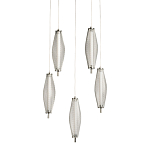 Люстра круглая каскадня с 5-ю плафонами из металлической сетки Mesh Lampshade Lighting варинант исполнения - 1 | Loft Concept в Липецке