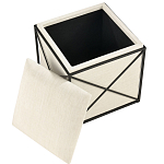 Пуф бежевый с черной металлической рамой Beige Pouf варинант исполнения - 1 | Loft Concept в Липецке