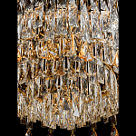 Люстра круглая с хрустальными подвесками на золотистом каркасе Roul Crystal Light варинант исполнения - 5 | Loft Concept в Липецке