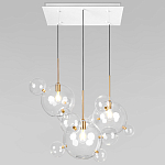 Люстра подвесная 3 лампы с прозрачными стеклянными шарами и золотыми деталями Giopato & Coombes варинант исполнения - 1 | Loft Concept в Липецке
