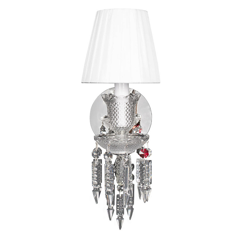 Бра с плиссированным абажуром и декоративными подвесками Lustre Reverie Черный Белый Прозрачное Стекло Бра с плиссированным абажуром и декоративными подвесками Lustre Reverie Черный Белый Прозрачное Стекло в Липецке | Loft Concept