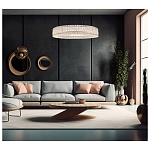 Люстра подвесная круглая из прозрачного хрусталя с корпусом из металла цвета хром Selfsufficient варинант исполнения - 7 | Loft Concept в Липецке