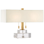 Настольная лампа прямоугольная на прозрачном основании Charm and Luxury варинант исполнения - 2 | Loft Concept в Липецке