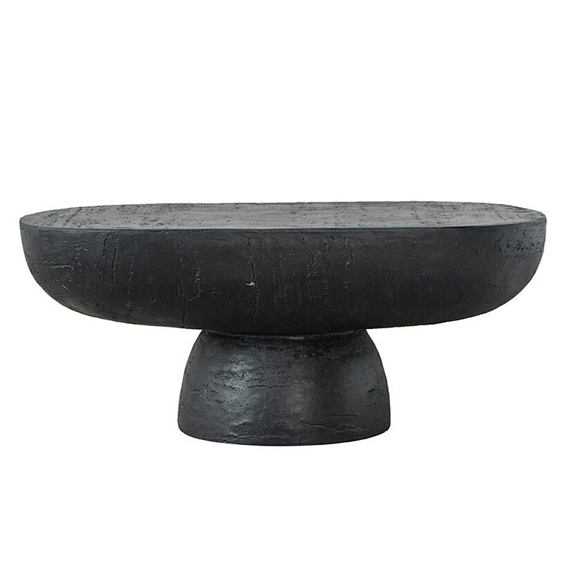 Столик кофейный черного цвета с овальной столешницей и круглым основанием Black Dalmen Table Черный в Липецке | Loft Concept 