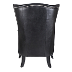Кресло из натуральной кожи на 4-х деревянных ножках из массива бука Daniel Leather Armchair black варинант исполнения - 3 | Loft Concept в Липецке