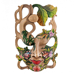 Маска деревянная резная расписная Tropical Paradise варинант исполнения - 3 | Loft Concept в Липецке