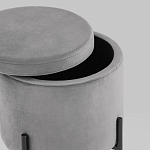 Серый пуф на черных ножках SANJAY варинант исполнения - 3 | Loft Concept в Липецке