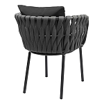 Стул мягкий с декором в виде плетеных лент на спинке и подлокотниках Semicircular Chair Decorated with Ribbons варинант исполнения - 10 | Loft Concept в Липецке