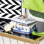 Фарфоровая шкатулка с бронзовой стрекозой Blue and White варинант исполнения - 8 | Loft Concept в Липецке