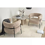 Кресло полукруглое мягкое с буклированной обивкой Armchair with Boucle Upholstery варинант исполнения - 4 | Loft Concept в Липецке
