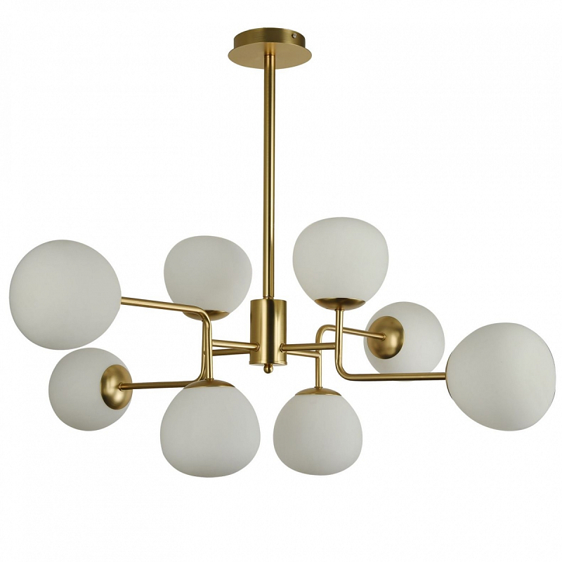 Люстра Tiepolo Ball Chandelier Gold 8 Золотой Белый в Липецке | Loft Concept 