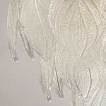 Люстра на цепи с прозрачными стеклянными подвесками в виде листьев Textured Glass Chandelier варинант исполнения - 8 | Loft Concept в Липецке