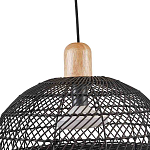 Подвесной светильник с округлым абажуром из черного ротанга Wicker Furniture варинант исполнения - 4 | Loft Concept в Липецке