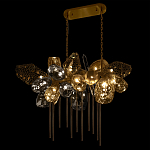 Люстра подвесная с 22-мя гранёными стеклянными плафонами с вертикальными подвесками Gilded Mirage  варинант исполнения - 6 | Loft Concept в Липецке