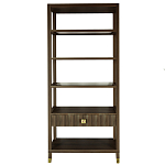 Стеллаж Elsa Dreams Walnut со стеклянными полками и ящиком варинант исполнения - 7 | Loft Concept в Липецке