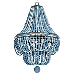 Люстра каплевидной формы украшенная круглыми бусинами синяя Blue Wooden Beads Chandelier варинант исполнения - 2 | Loft Concept в Липецке